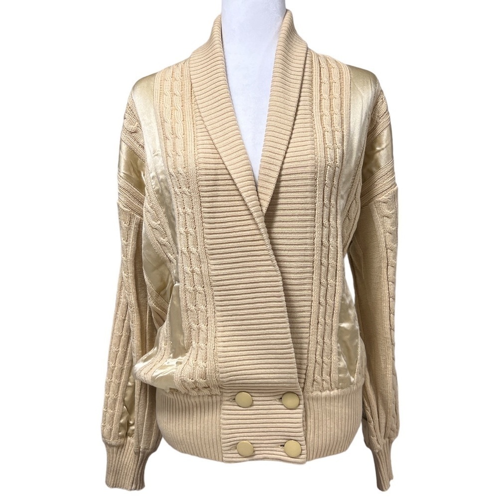 🦄rare Vintage ESCADA Cable Knit Wool Cardigan Sweater